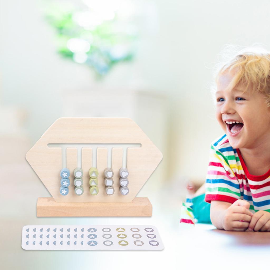 Toddler Wood Shape and Color Matching Toys Preschool Learning Toy Early Learning Fun Montessori Training Interactive Toys for 4-6 Years Old