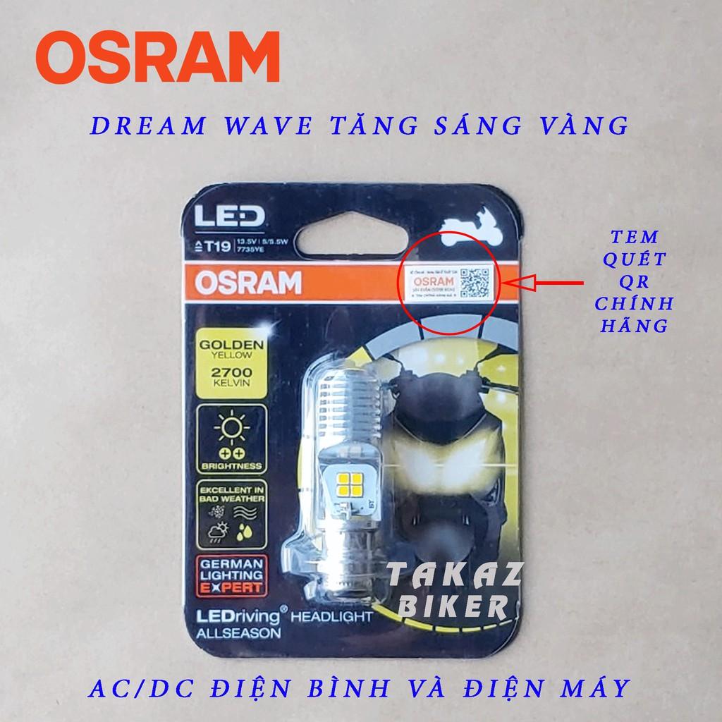 Bóng đèn LED OSRAM T19 Dream, Wave , Airblade xe thái tăng sáng màu vàng phá sương Cường độ màu 2700k Kelvin