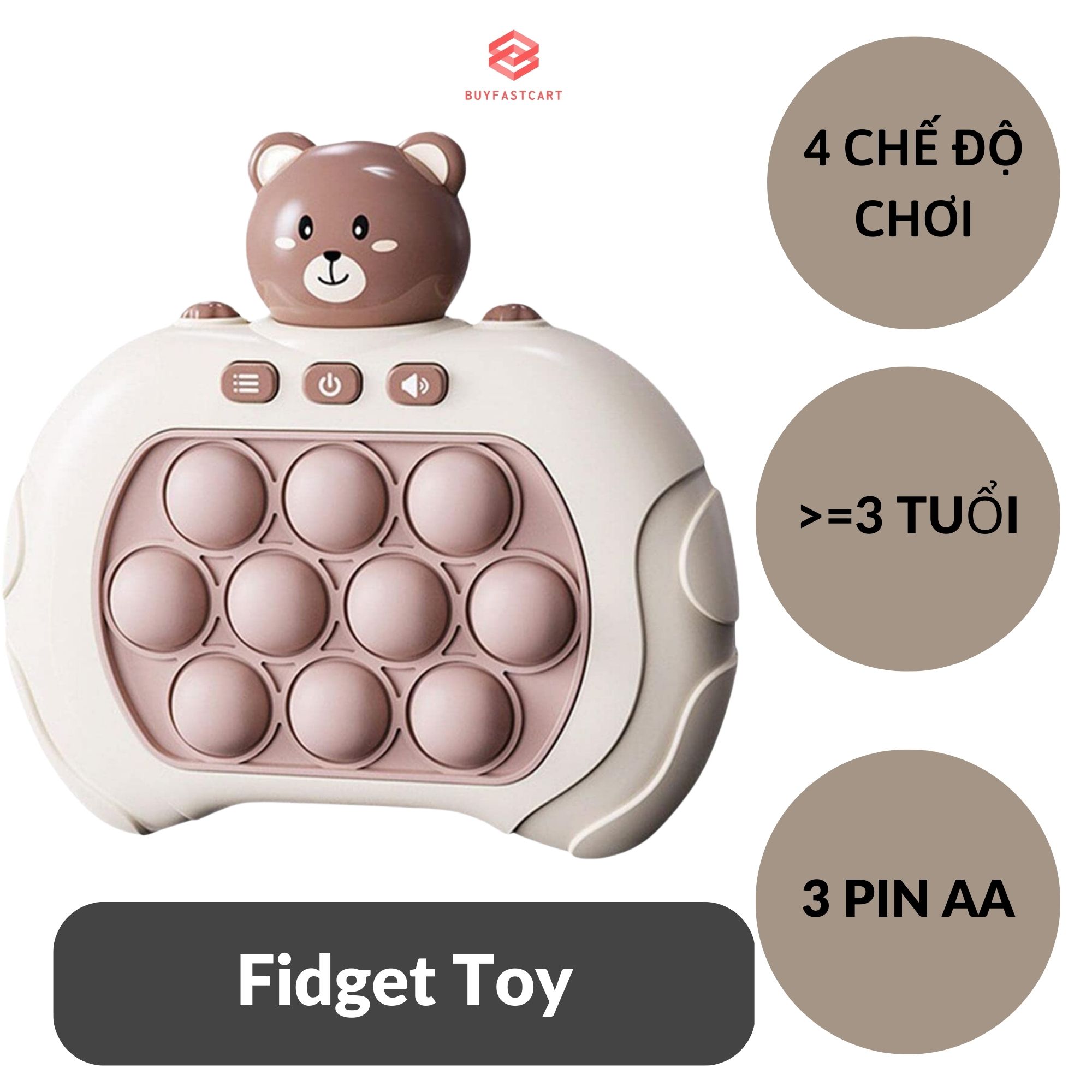 Máy chơi game Pop It Buyfastcart B1 phiên bản cải tiến của trò chơi đập chuột (Hàng chính hãng)