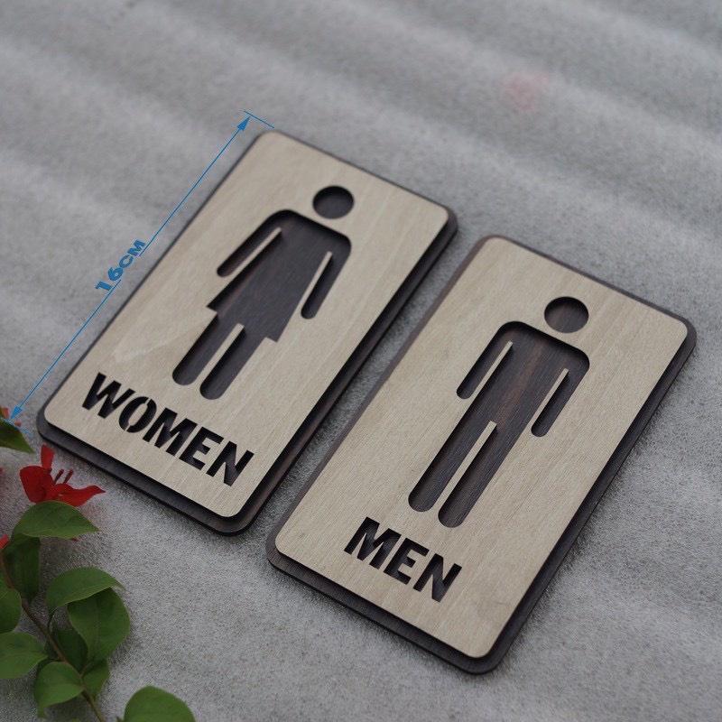 Bảng Gỗ Vintage Decor Toilet - WC Nam Nữ - Resroom có khắc theo yêu cầu