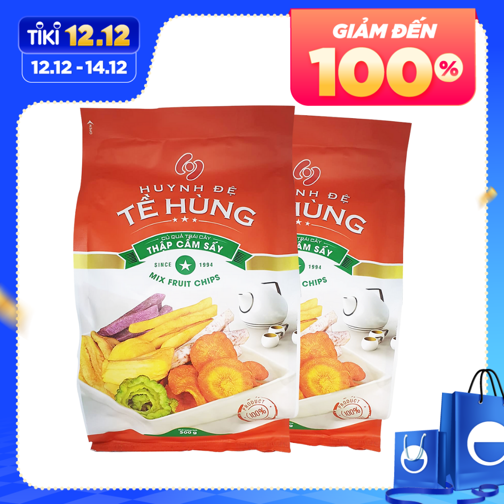 Trái cây sấy khô thập cẩm Huynh Đệ Tề Hùng 1kg ( 2 túi 500g)