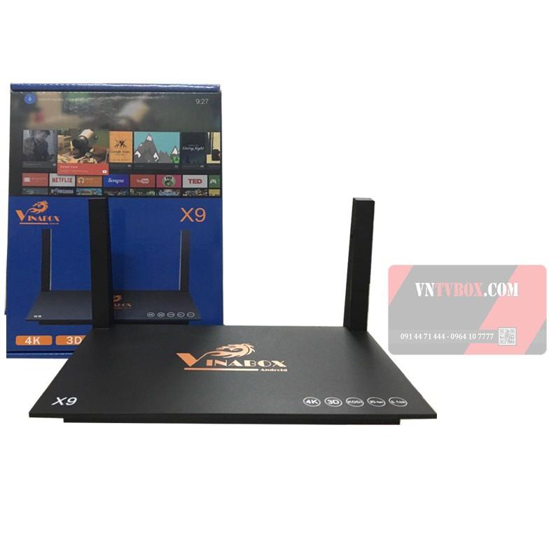 Android TV Box Vinabox X9 Ram 2GB Wifi cực Mạnh - Màu Đen - Hàng Chính Hãng