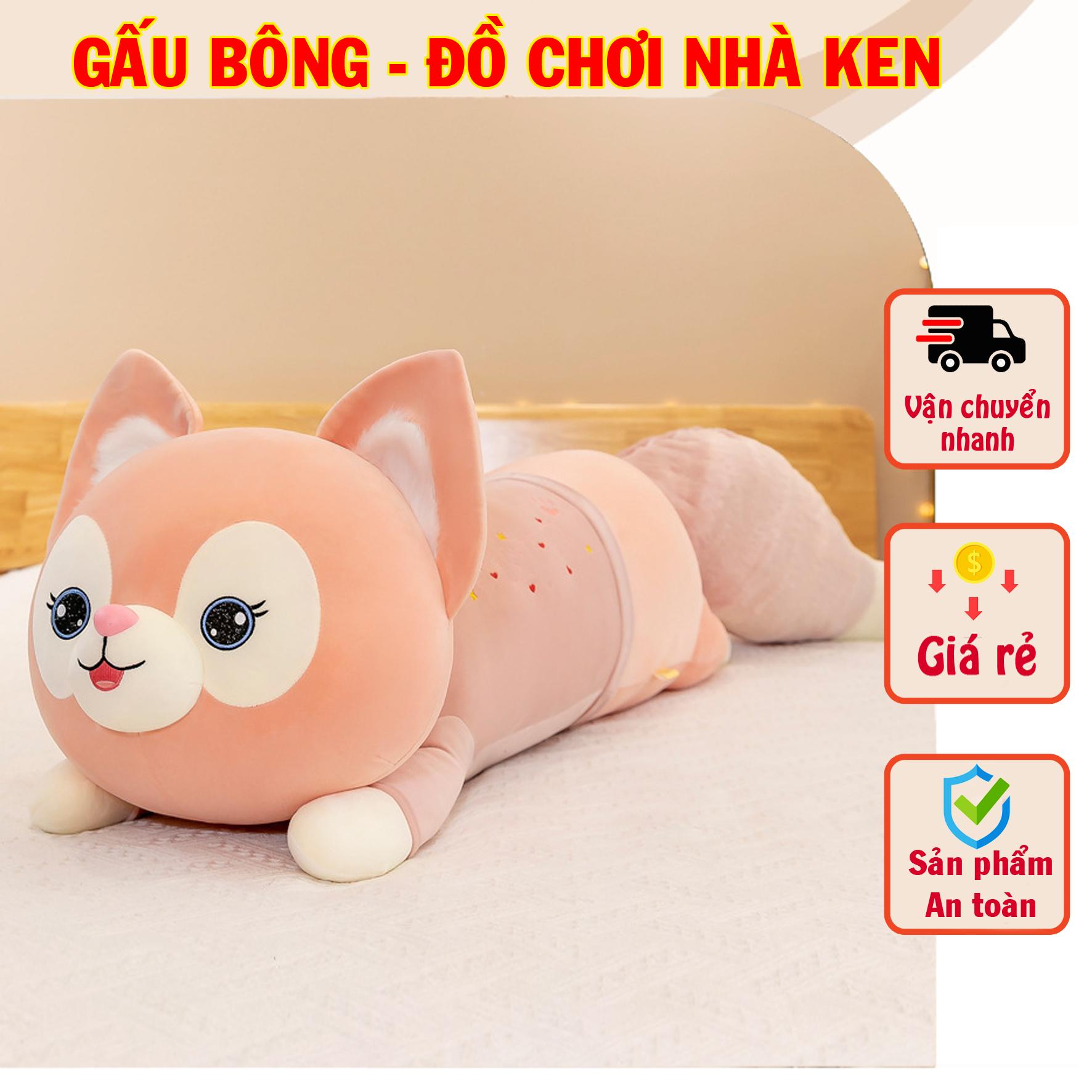 Thú Bông Cáo Đuôi Dài, Gấu Bông Hồ Ly Đuôi Chồn Dễ Thương Size 1M4