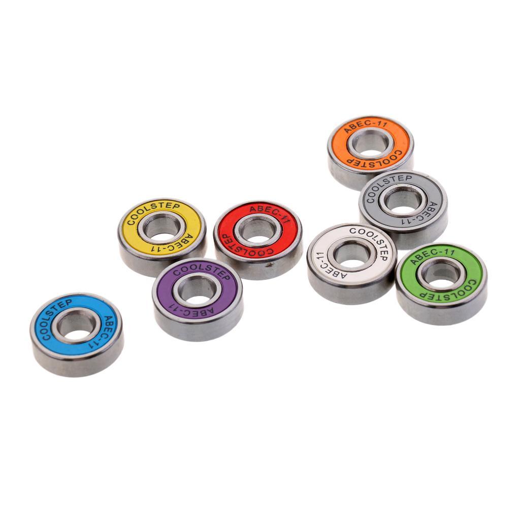 7x8pc Skateboard Bearings Durable Longboard Bearings Scooter Bearings ABEC-11