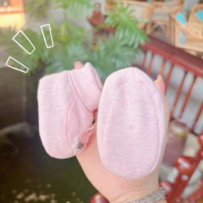 Giày Bao Chân Cổ Cao Giữ Ấm Chân Cotton 2 Lớp Dày Dặn Cho Bé 0-3 tháng - Phù hợp mùa lạnh, thu đông - Hồng