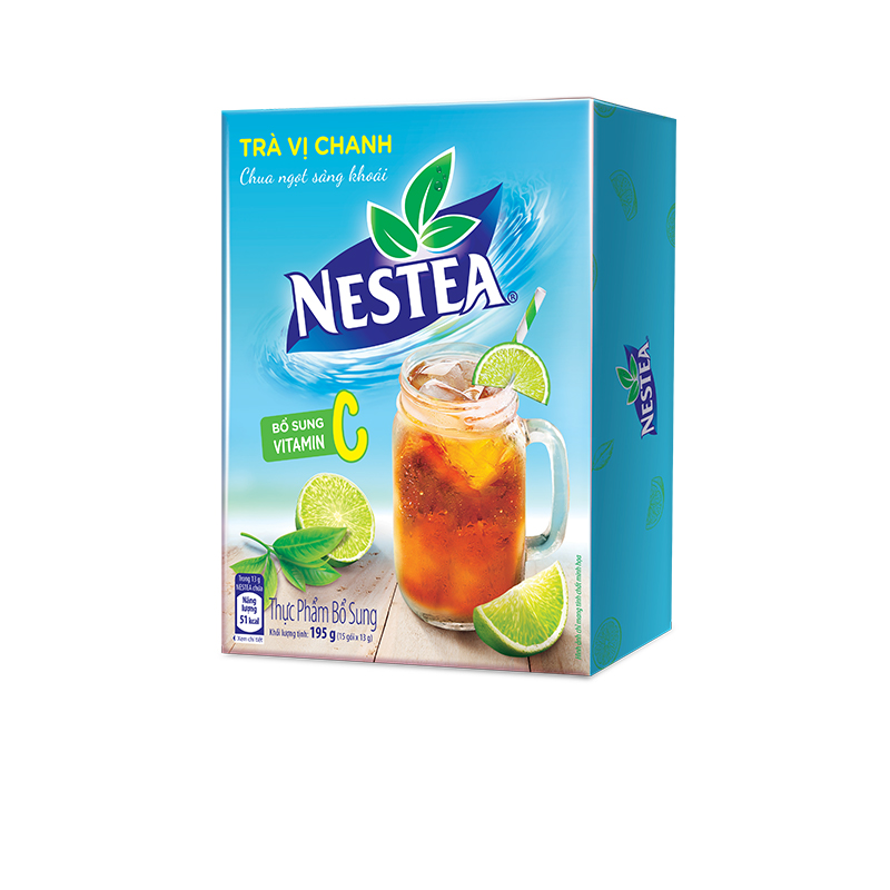 [Tặng Bình nước nhựa (DW) 700ml NESTEA] Combo 2 Hộp Thực phẩm bổ sung trà vị chanh NESTEA hộp 15 gói x 13 g