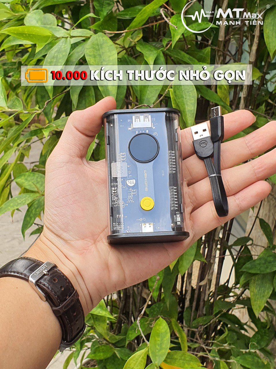 Sạc dự phòng trong sup6t1 WEKOME WP 333 dung lượng 10000mah hỗ trợ sạc nhanh 20W màn hình led hiển thị phần trăm pin cực sang hàng nhập khẩu