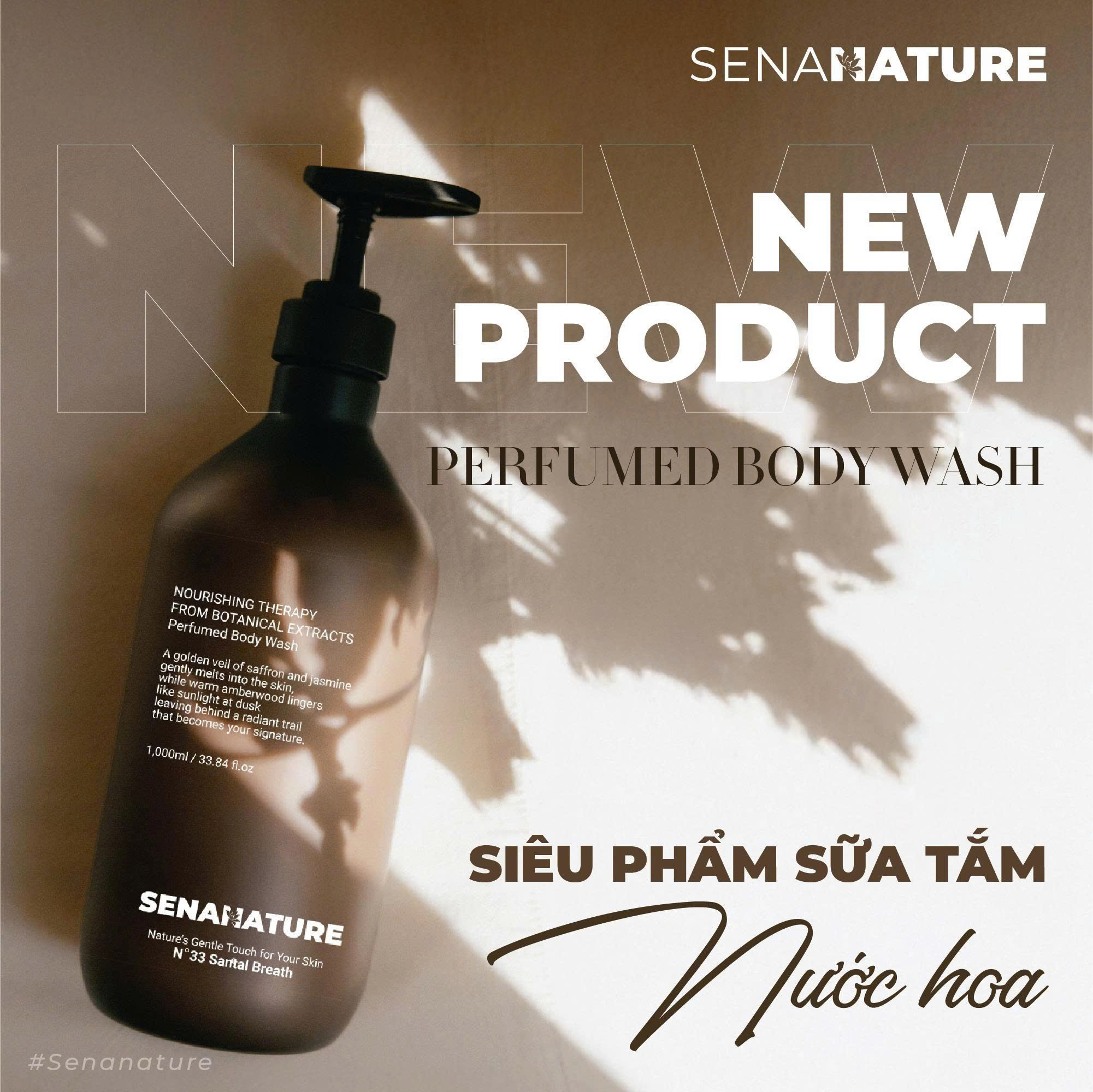 Sữa tắm nước hoa SENANATURE NOURISHING THERAPY FROM BOTANICAL EXTRACTS Perfumed Body Wash 500ml
