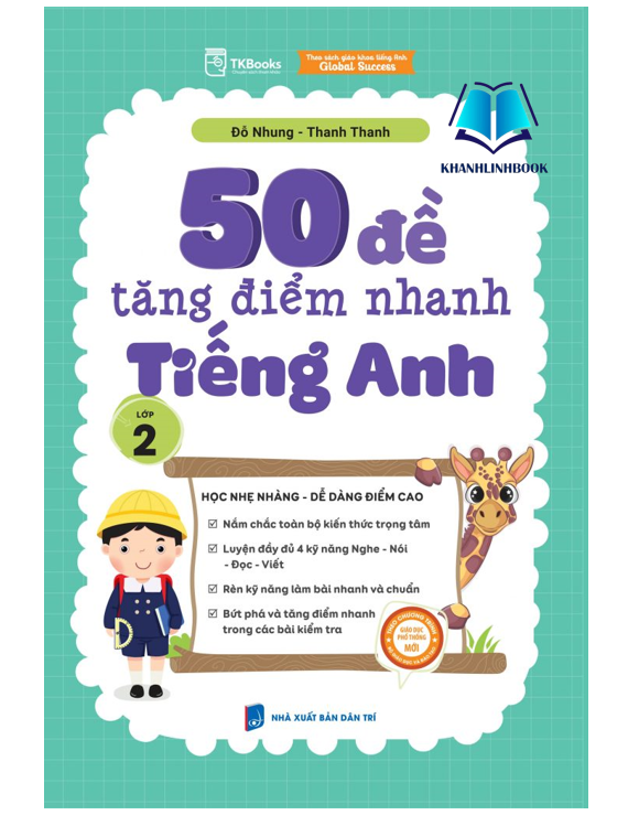 Sách - 50 Đề Tăng Điểm Nhanh Tiếng Anh lớp 2 (MC)