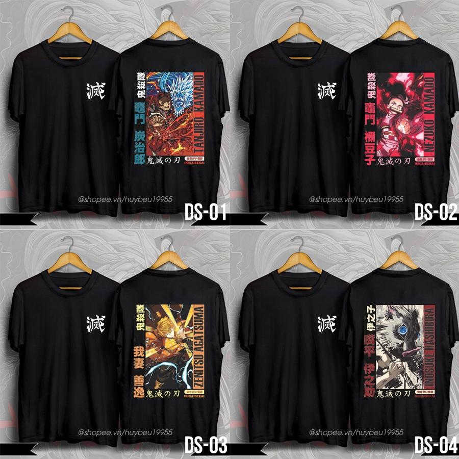 Bộ sưu tập áo thun Demon Slayer, áo thun Kimetsu no yaiba mẫu mới chất liệu cotton 4 chiều cao cấp