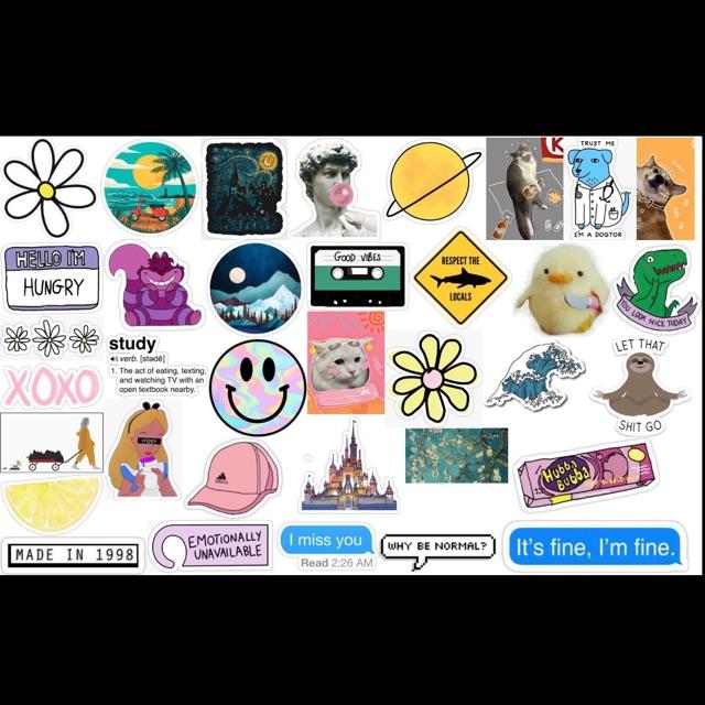 Sticker aesthetic chống thấm nước dán ngoài trời.