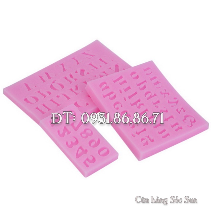 Bộ 3 khuôn silicon chữ cái, ký tự, số – Mã số 1054