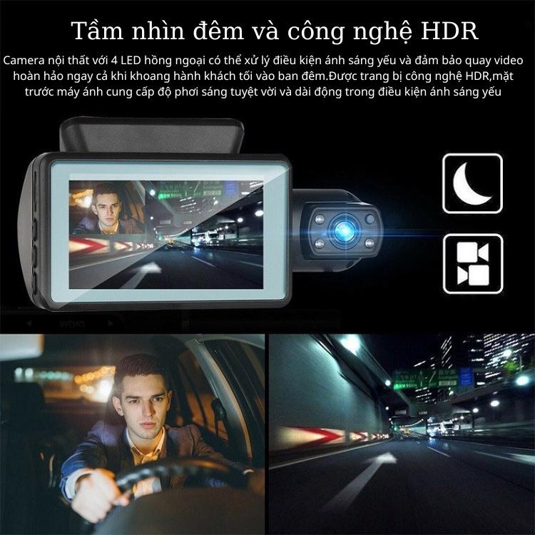 Camera hành trình ô tô 4taxi XETABON ống kính kép ghi hình buồng lái DVR 1080P Bảo Hành 1 đổi 1 trong 12 tháng