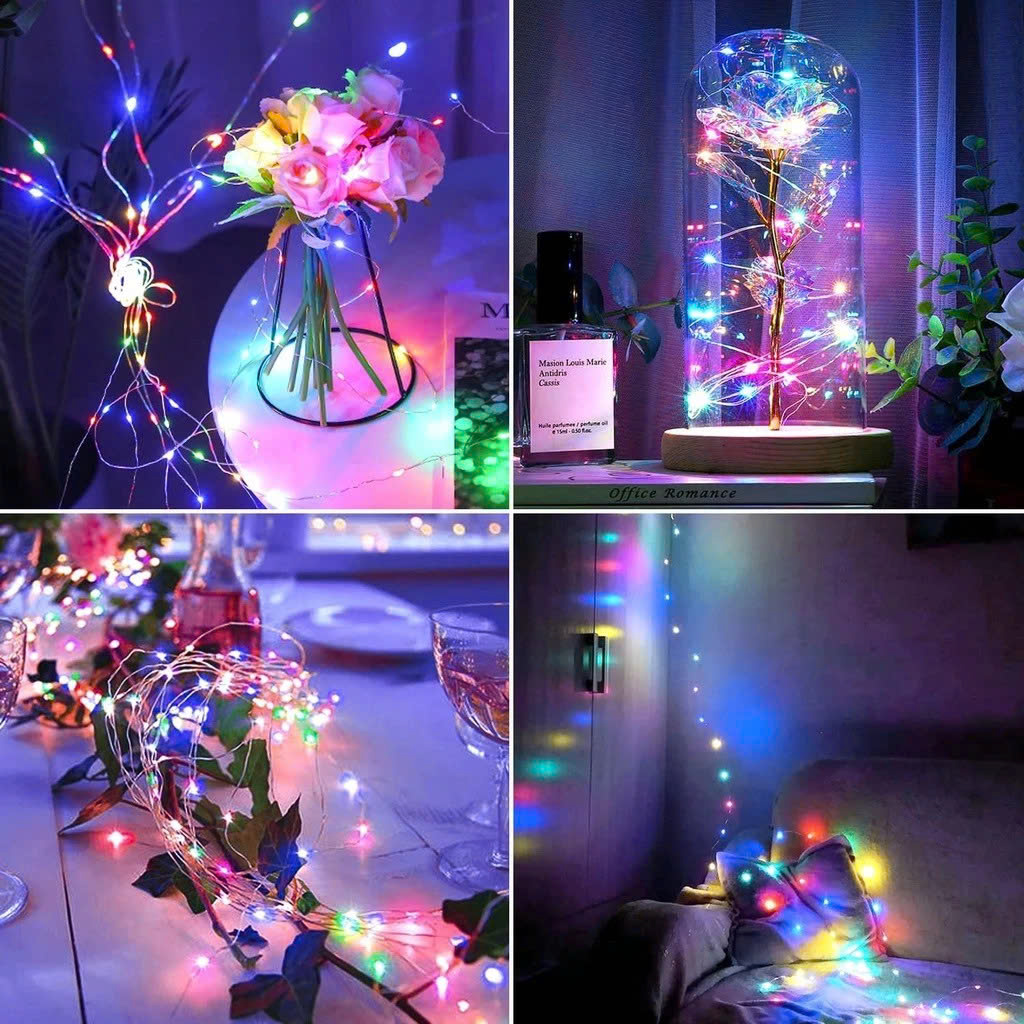 DÂY ĐÈN LED NHIỀU MÀU 20M DÙNG NĂNG LƯỢNG MẶT TRỜI – TRANG TRÍ SIÊU ĐẸP