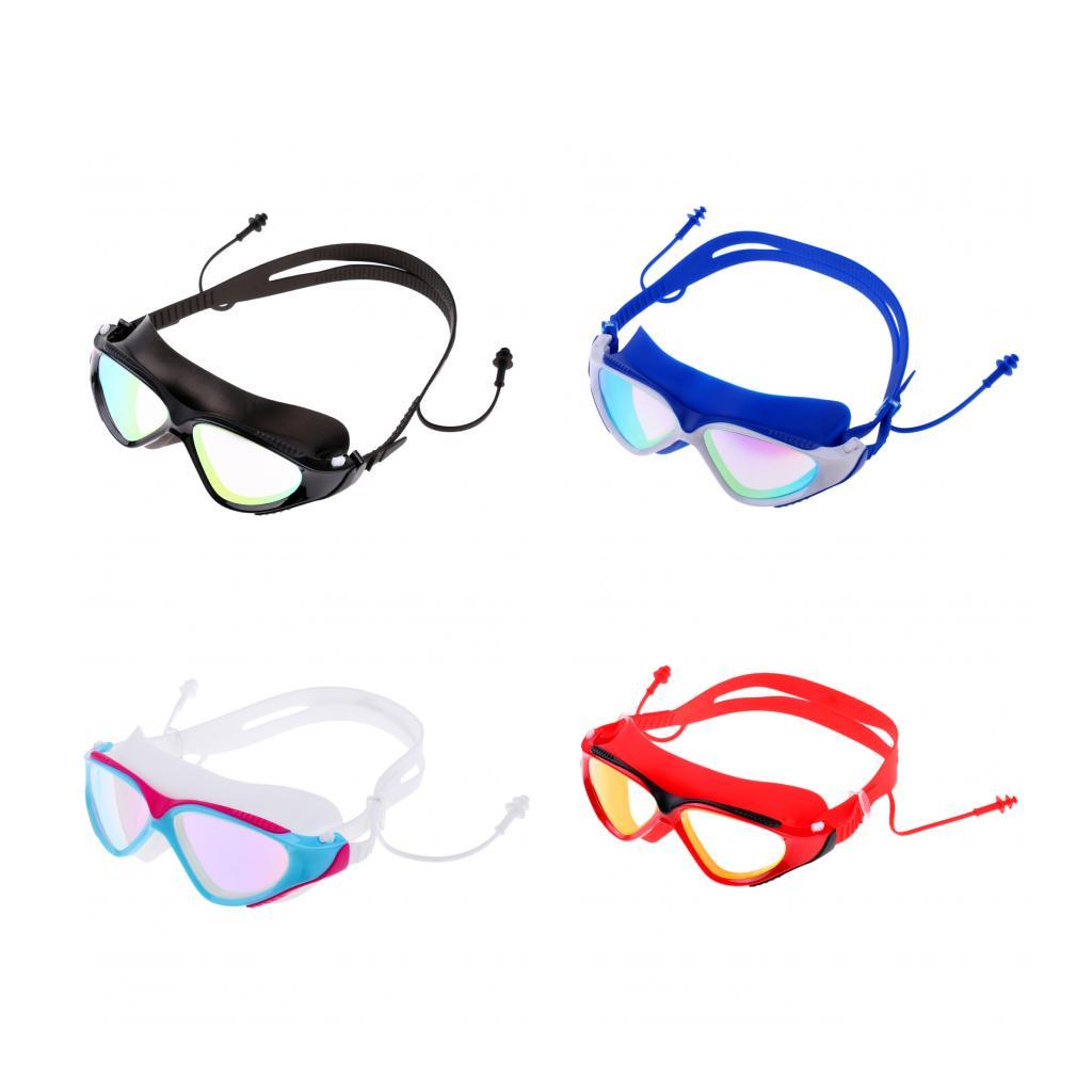 Adjustable Adult Swim Race Swimming Goggles Glasses Anti Fog UV Protection with Ear Plug + Protective Case