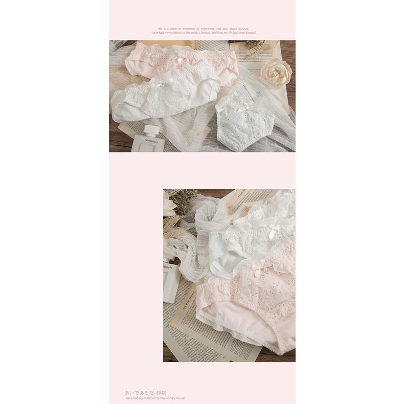 Quần Lót Nữ Cotton Hoa Đính Giả Ngọc Trai Xuất Đông Âu . Hàng Loại Đẹp.
