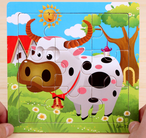 COMBO 5-10 tranh xếp hình 9 miếng puzzle - Đồ chơi ghép hình thông mình cho bé