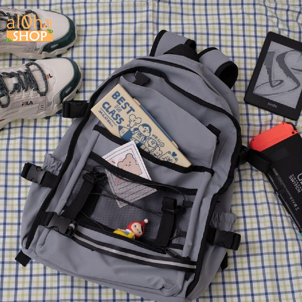 Balo - cặp sách B0171 Mars Society Ulzzang nhiều ngăn đi học, đi làm, du lịch, đựng laptop Unisex nam nữ - al0ha Shop