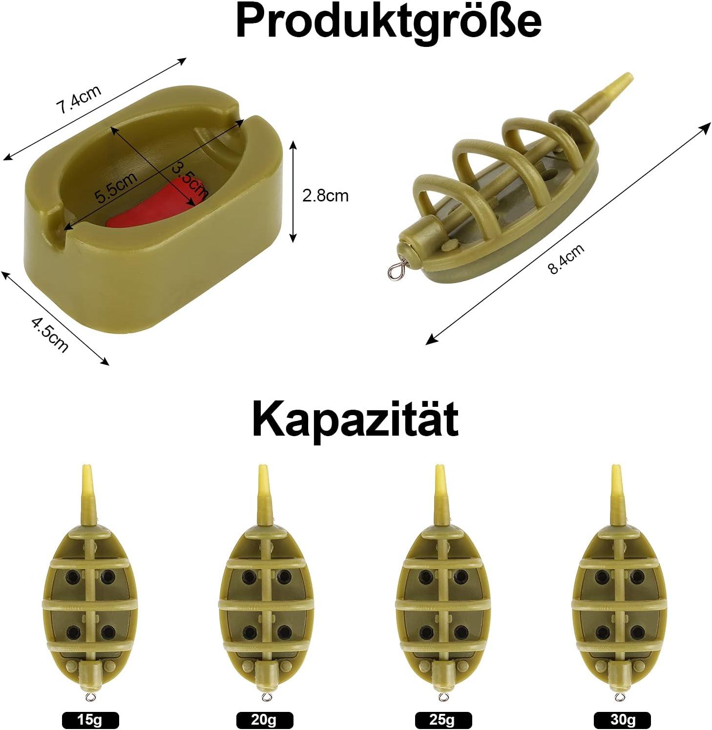 8 Cái Method Feeder, Fishing Inline Feeder Set, Carp Fishing Feeder Bộ bằng nhựa Inline Carp Feeder, with Bait Shape Phụ kiện câu cá chép 15/20/25/35g