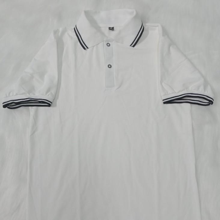 Áo Thun Nam, nữ unisex Polo Cổ Bẻ Phối Bo Sọc Đẹp Sang Trọng Đẳng Cấp (Trắng + đen)