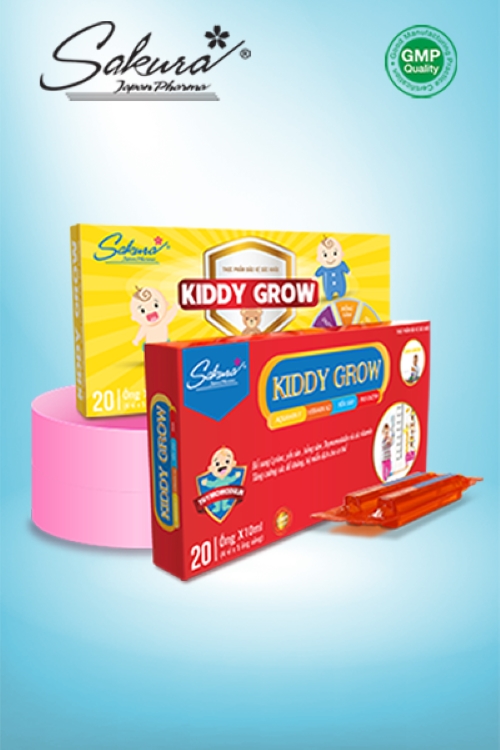 (hộp 20 ống) Siro Sakura Kiddy Grow bồi bổ cơ thể, tăng cường hấp thụ, giúp trẻ ăn ngon (giao màu ngẫu nhiên)