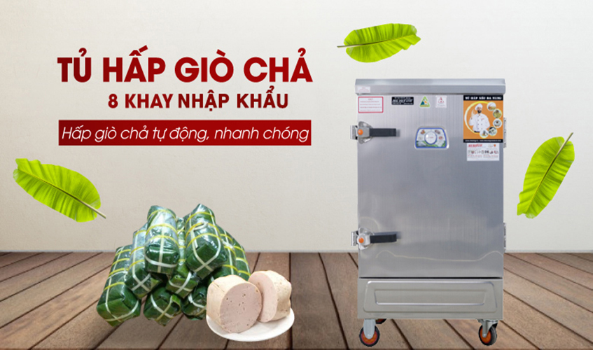 Tủ Hấp Giò Chả,Thực Phẩm 40 Kg/Mẻ Dùng Điện 8 Khay Nhập Khẩu NEWSUN, Năng Suất Cao - Hàng Chính Hãng