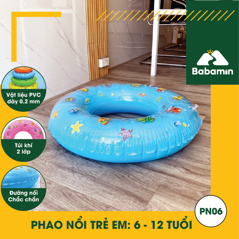 Phao Bơi Trẻ Em 6 - 12 Tuổi - Bơm Hơi, 02 Lớp - Babamin - PN06