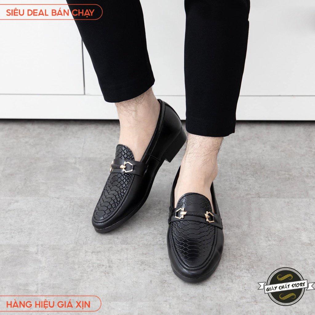 Giày tây nam da mềm, dập vân cá sấu, đế cao khâu sẵng, size từ 39 đến 43 - Vảy cá