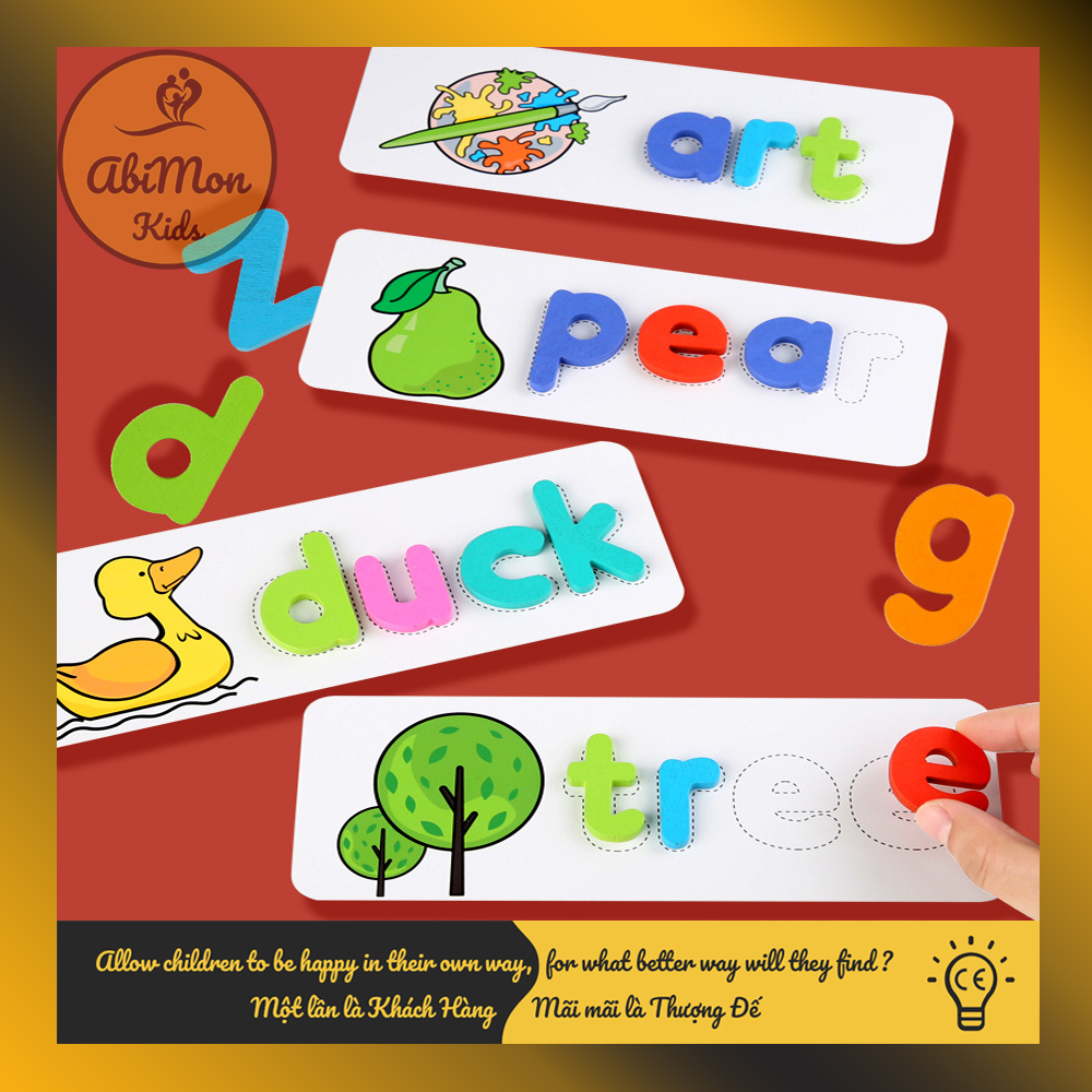 Spelling Game - Bộ Ghép Chữ Tiếng Anh Cho Bé || Montessori cao cấp || Đồ chơi Gỗ - Giáo dục - An toàn - Thông minh