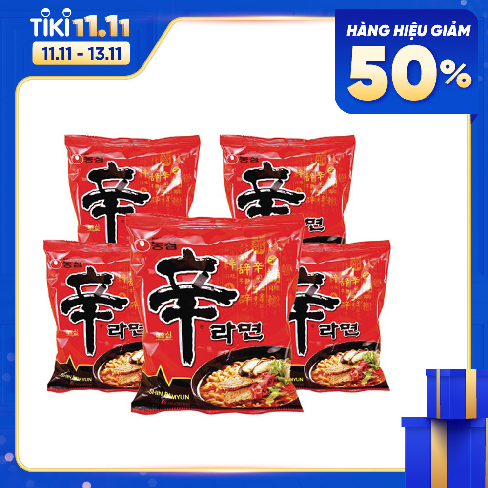 Combo 5 Gói Mì Shin Cay Hàn Quốc Nong Shim (Gói 120 Gr)