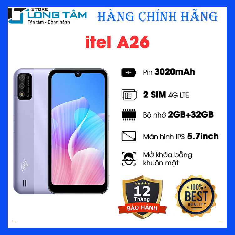 Điện thoại Itel A26 (2G/32g) - Hàng Chính Hãng