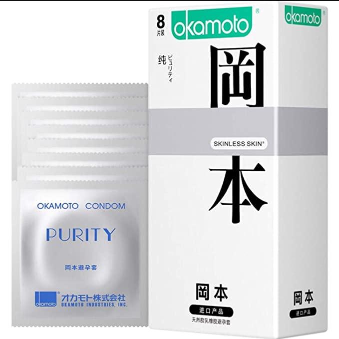 Bao cao su tinh khiết, Sáng bóng mềm mại Okamoto Skinless Skin Purity -Hộp 3 cái