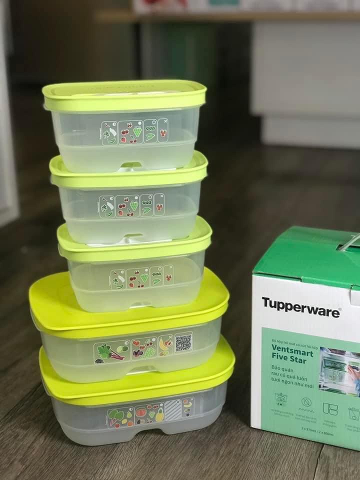 Bộ Trữ Mát Có Nút Hô Hấp Tupperware Vensmart Five Star