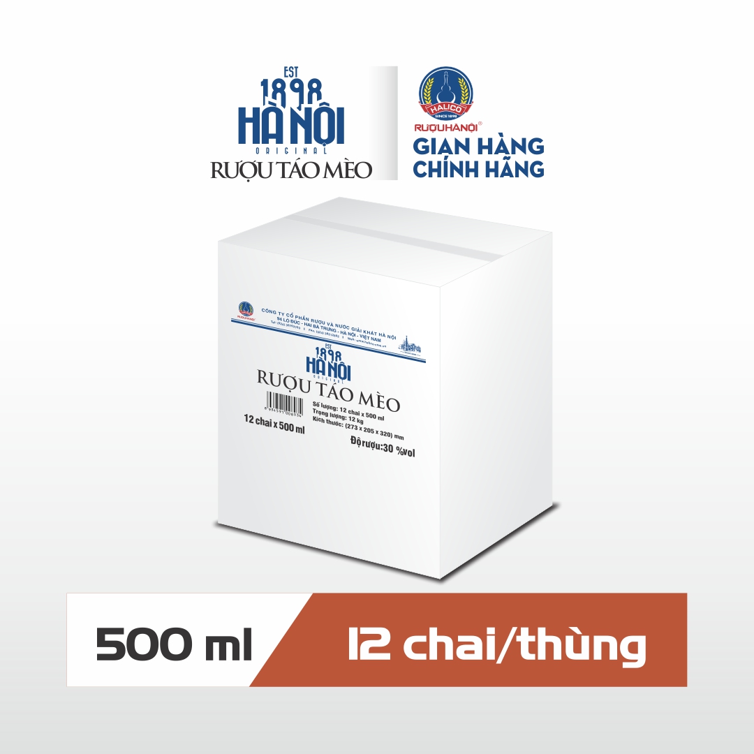 Rượu Táo Mèo Liquor HALICO nồng độ 30%v chai 500ml không kèm hộp