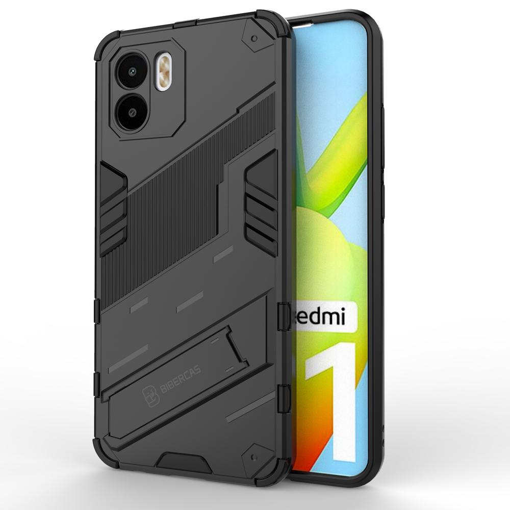 Ốp lưng cho Xiaomi Redmi A1 A2 chống sốc Iron Man PUNK cao cấp kèm giá đỡ