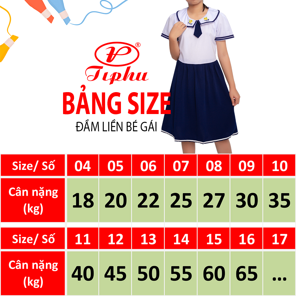Đầm liền bé gái xinh xắn, đồng phục học sinh cấp 1, tay bồng, nhiều kiểu dễ thương, có dây cột sau eo, size đến 60kg
