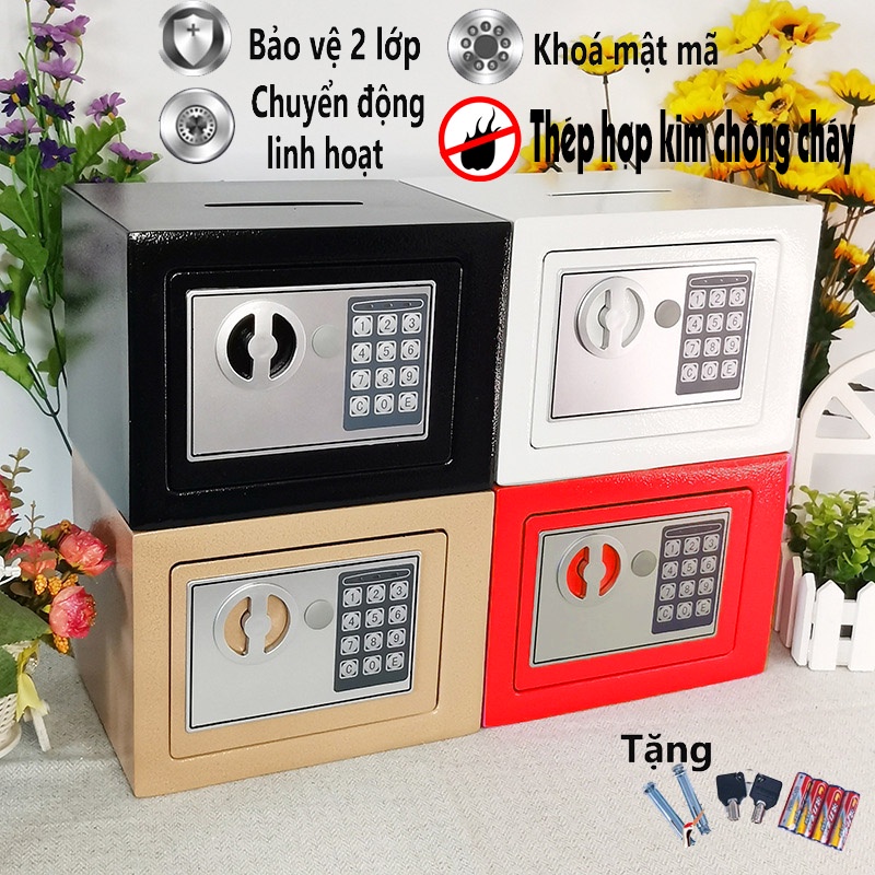 Két Sắt Mini Khóa Điện Tử Chống Cháy, Có Độ Bảo Mật Cao - Két sắt an toàn cho mọi gia đình có khe đút tiền