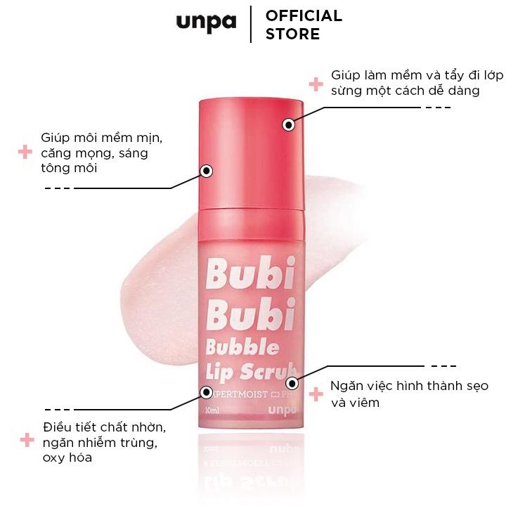 Gel Tẩy Tế Bào Chết Sủi Bọt Cho Môi Unpa Bubi Bubi Bubble Lip Scrub Red 10ml