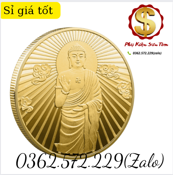 Đồng Xu Phật Tổ Như Lai Phong Thuỷ May Mắn