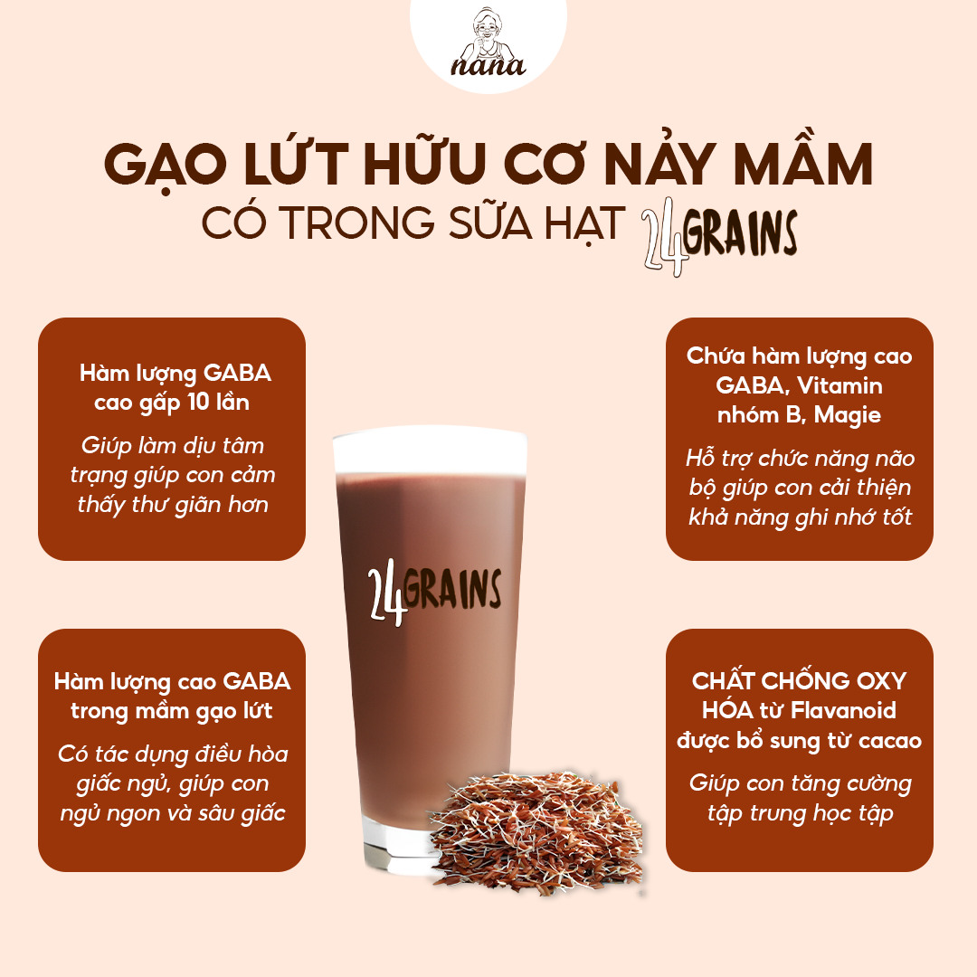 Combo Sữa Hạt Gạo Lứt Hữu Cơ Millet &amp; 24Grains Gói 30g Nana Malaysia Cho Trẻ Từ 3 Tuổi &amp; Người Lớn Bổ Sung Dinh Dưỡng - 24grains