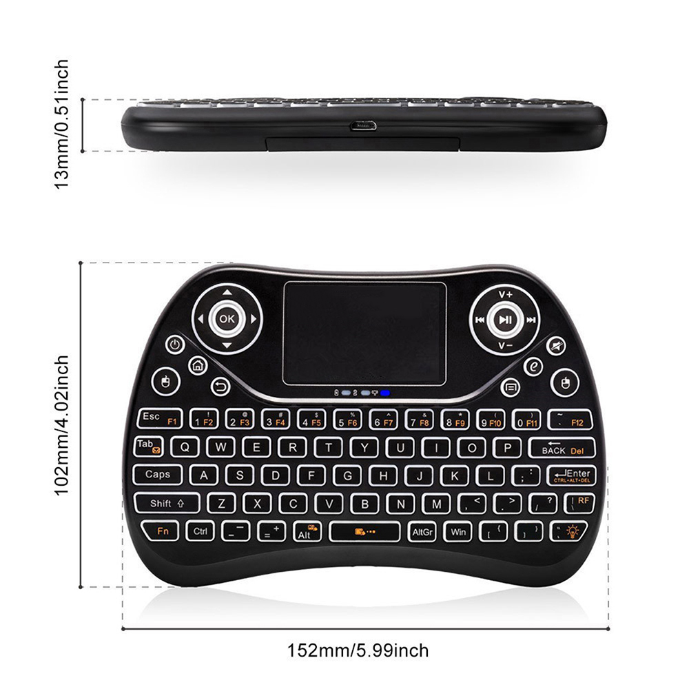 Bàn Phím Chuột Không Dây Mini Có Đèn Nền 2.4g Cho TV Thông Minh Máy Tính Xách Tay TV Box