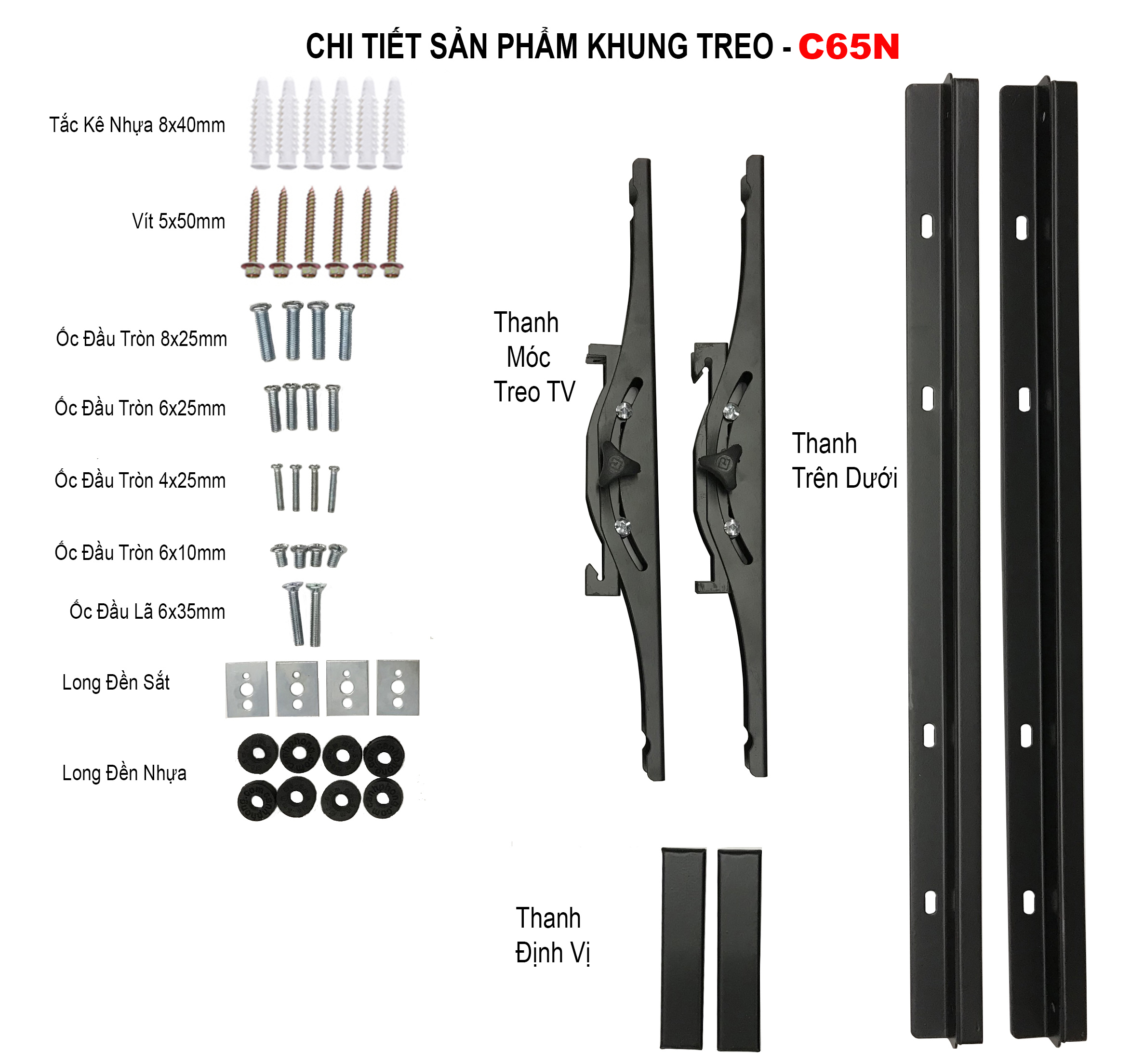 Khung Treo TiVi Nghiêng CP từ 55-82 inch C82N - Hàng Chính Hãng