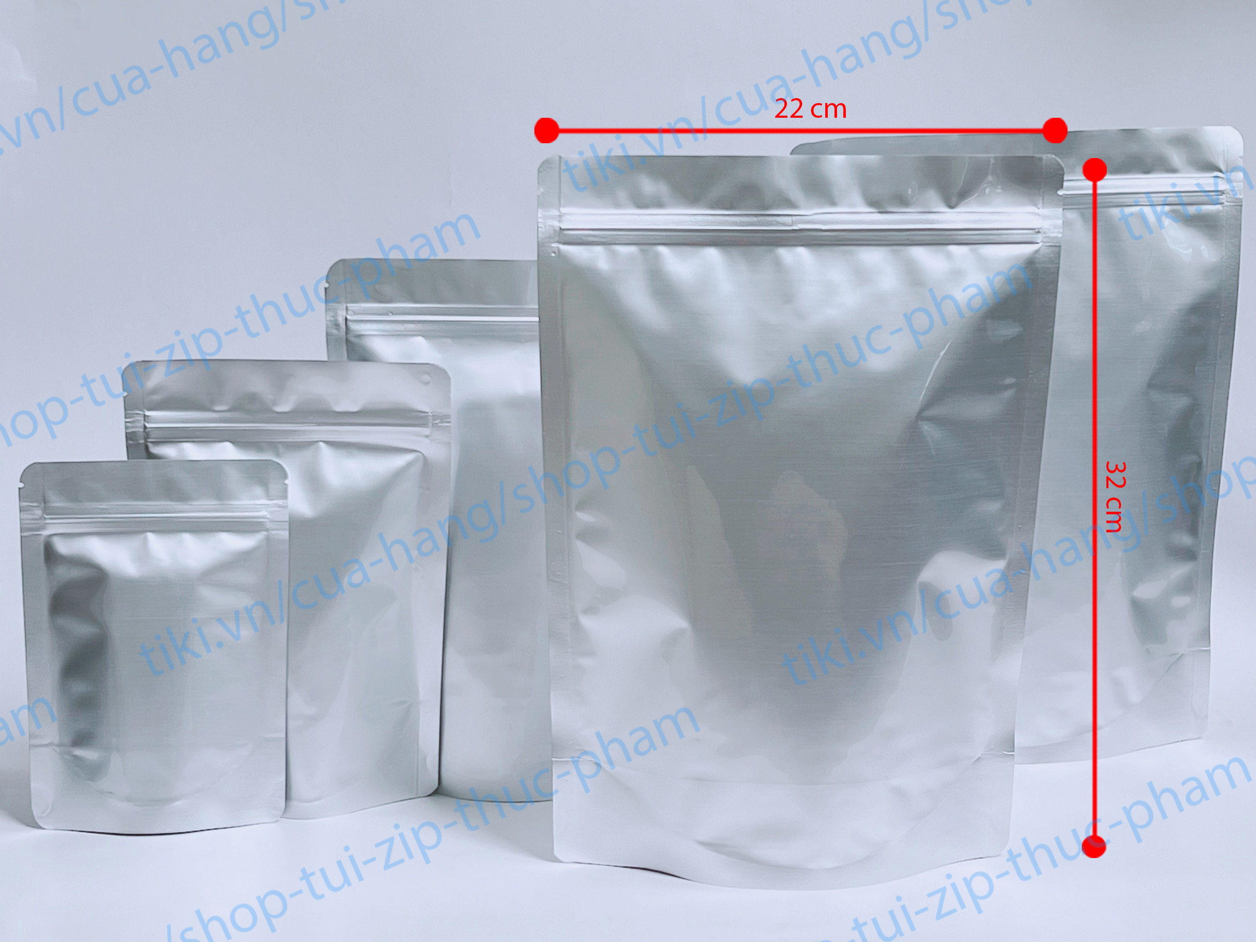 0.5KG Túi Zip bạc - Túi zip 2 mặt bạc - túi đựng thực phẩm khô, nước - size