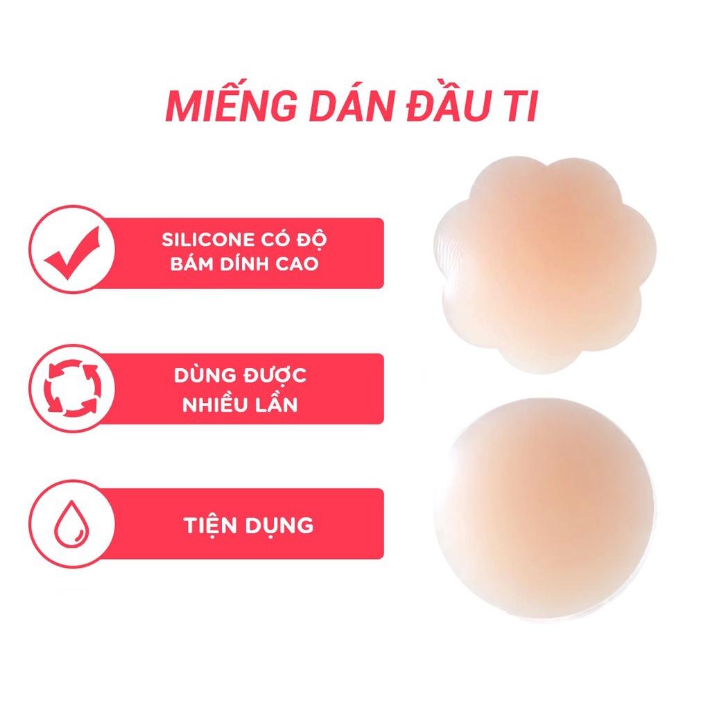 Bộ 2 miếng dán đầu ti, cặp dán ngực silicon - Cặp silicone dán ti cho nữ SIZE 7.5cm