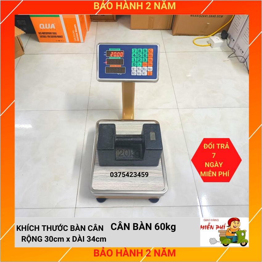 Cân điện tử cân bàn 60kg - được làm bằng sơn tĩnh điện cao cấp màu vàng