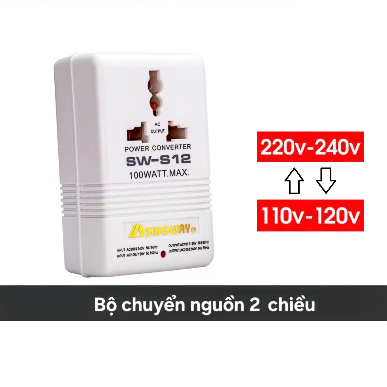 Ổ Chuyển Đổi Nguồn Điện, 2 Chiều Từ 110v sang 220v và Ngược Lại, Tiện Dụng Mang Đi Du Lịch US - JP - Đài - Takyhome8616