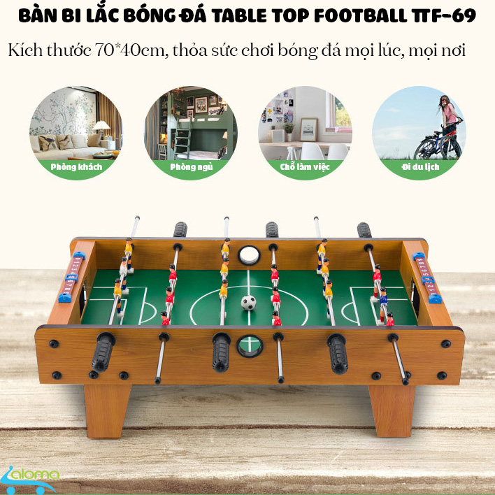 Bộ bàn bi lắc 6 Thanh cho bé, Bộ bàn bi đá banh cao cấp, Bàn bi lắc đồ chơi cho bé 50x25x16cm