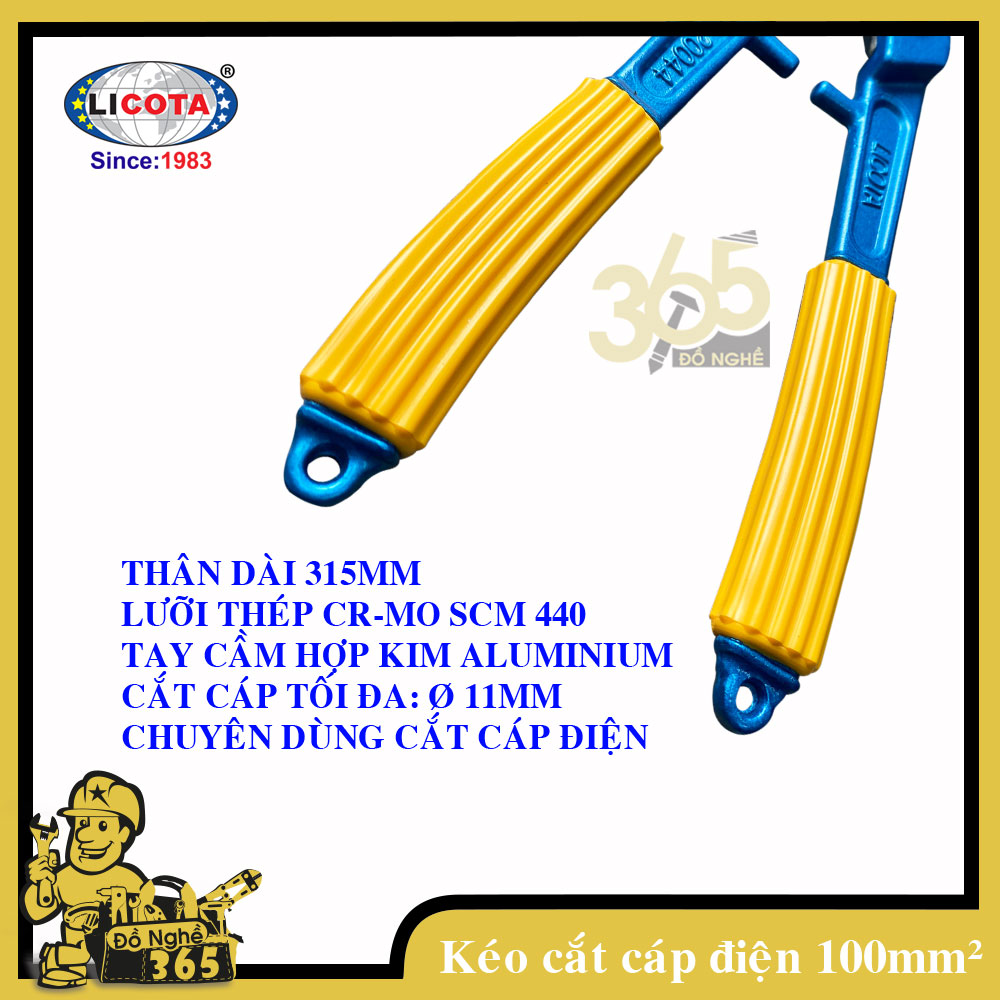 Kéo cắt cáp điện 100mm LICOTA