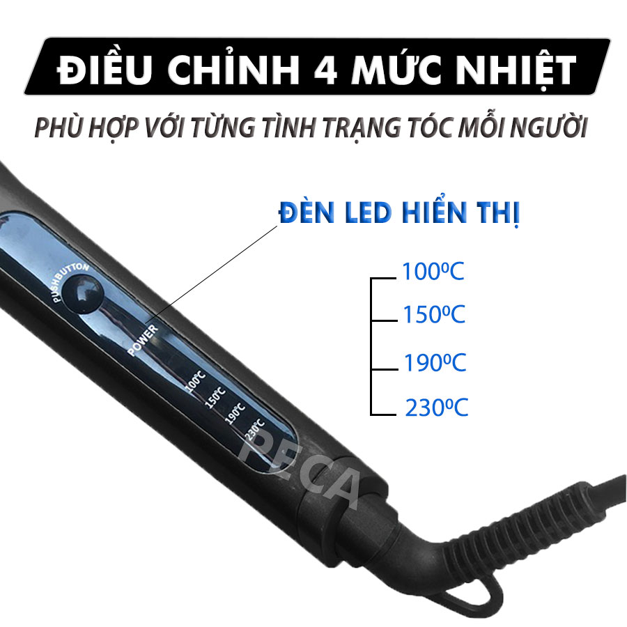 Máy uốn tóc Kemei KM-9942 điều chỉnh 4 mức nhiệt độ chuyên nghiệp dây điện xoay 360 độ thuận tiện uốn xoăn, uốn lọn tạo nhiều kiểu phù hợp với mới loại tóc