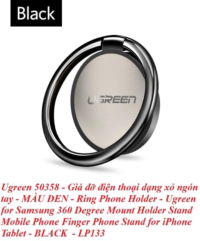 Ugreen UG50358LP133TK Màu Đen Giá đỡ ngón tay cho điện thoại + máy tính bảng - HÀNG CHÍNH HÃNG